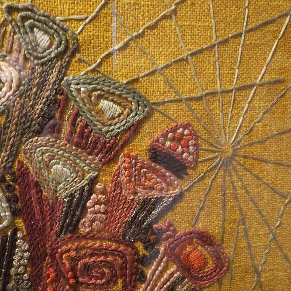 Skandinavische schwedische Wandbehang Crewel-Bilder-Wandkunst, 1960er Jahre (Handgefertigt) im Angebot
