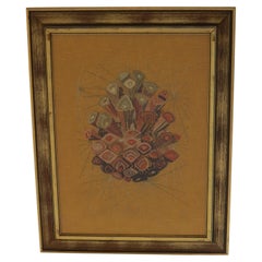 Scandinavian Swedish 1960s Wall Hanging Crewel Picture Wall Art