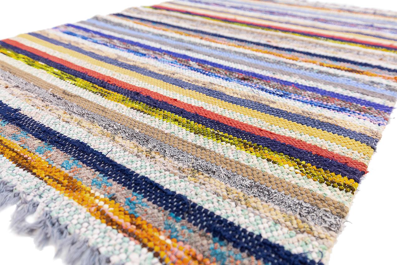 Kilim Sueco Escandinavo Multicolor Hecho a mano en venta