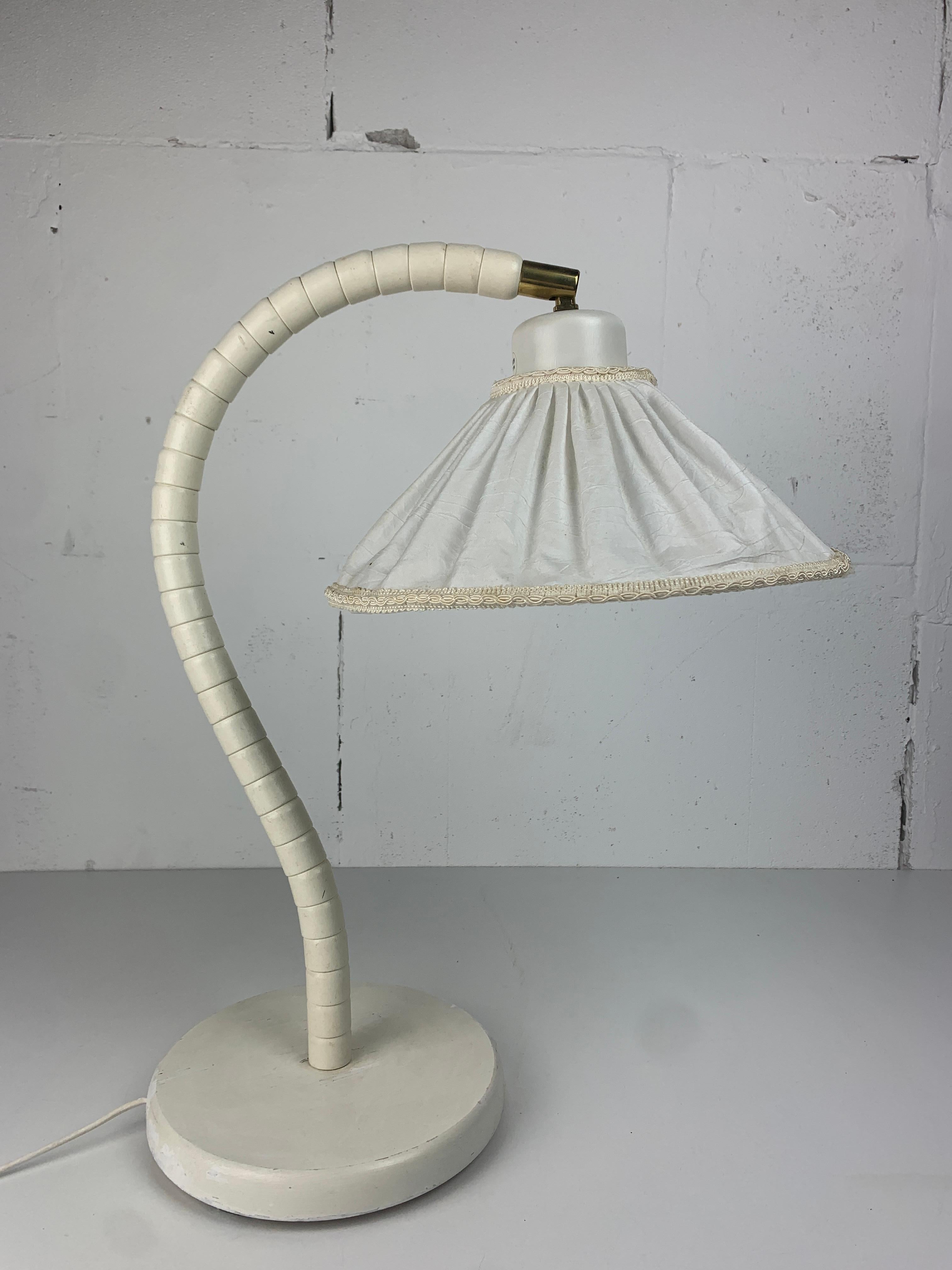 Linen Scandinavian Swedish Modern bedside or table lamps by Markslojd, 1960s For Sale