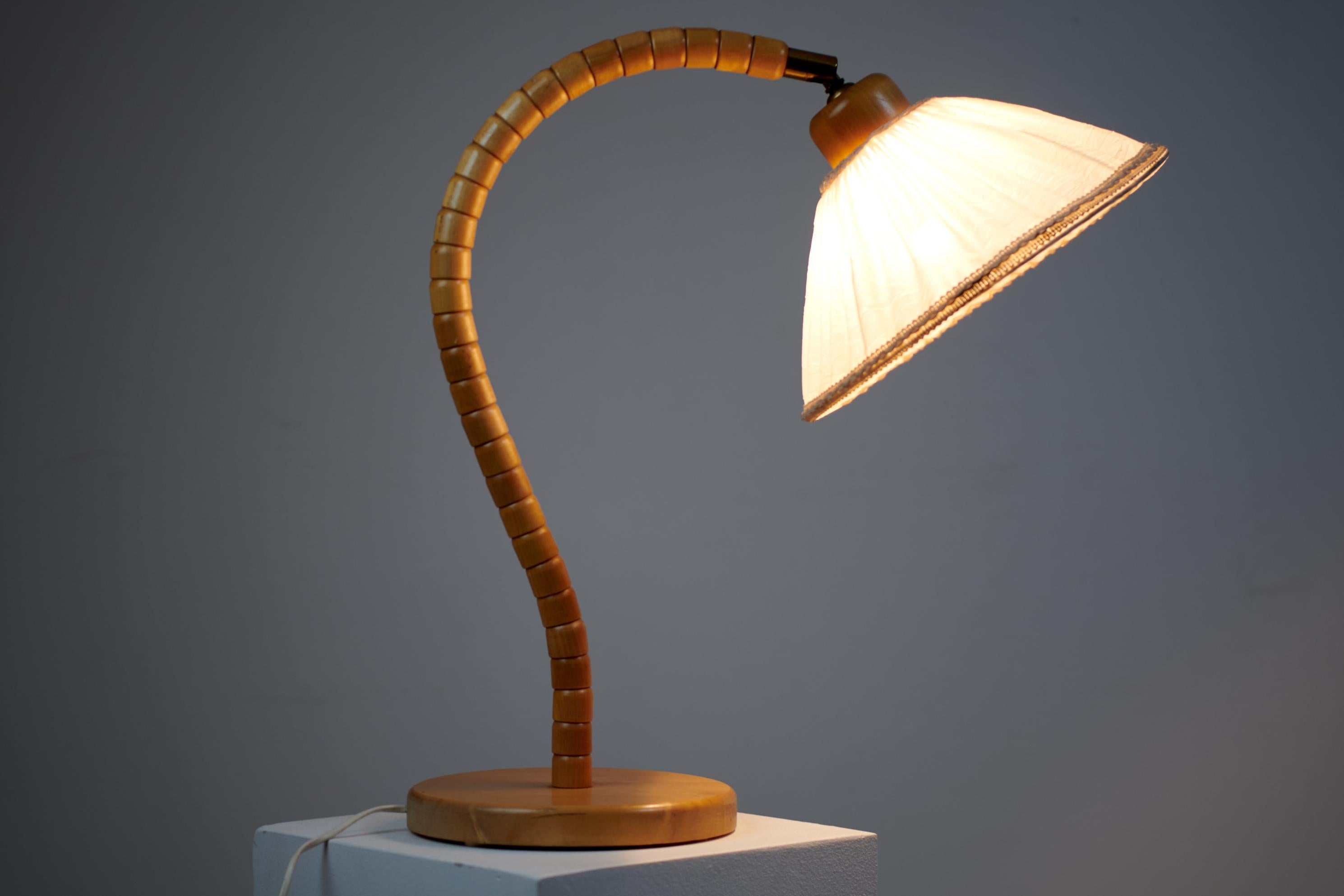 Scandinavian Swedish Modern Markslöjd Kinna Birch Table Lamp In Good Condition For Sale In Kramfors, SE