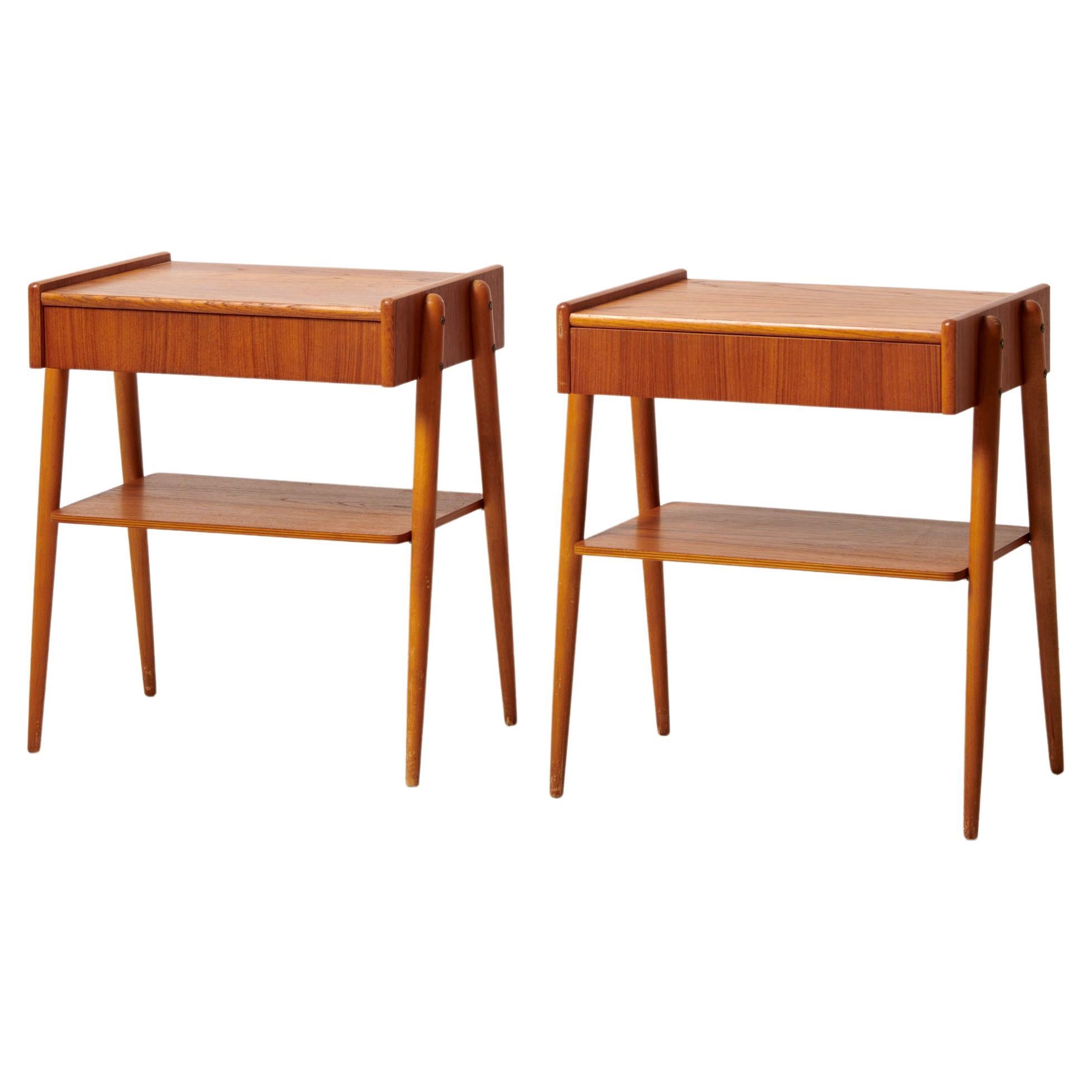 Scandinavian Swedish Modern Teak Vintage Nightstands