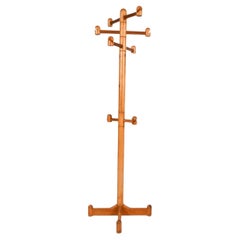 Scandinavian Swedish Modern Pine Coat Rack Stand
