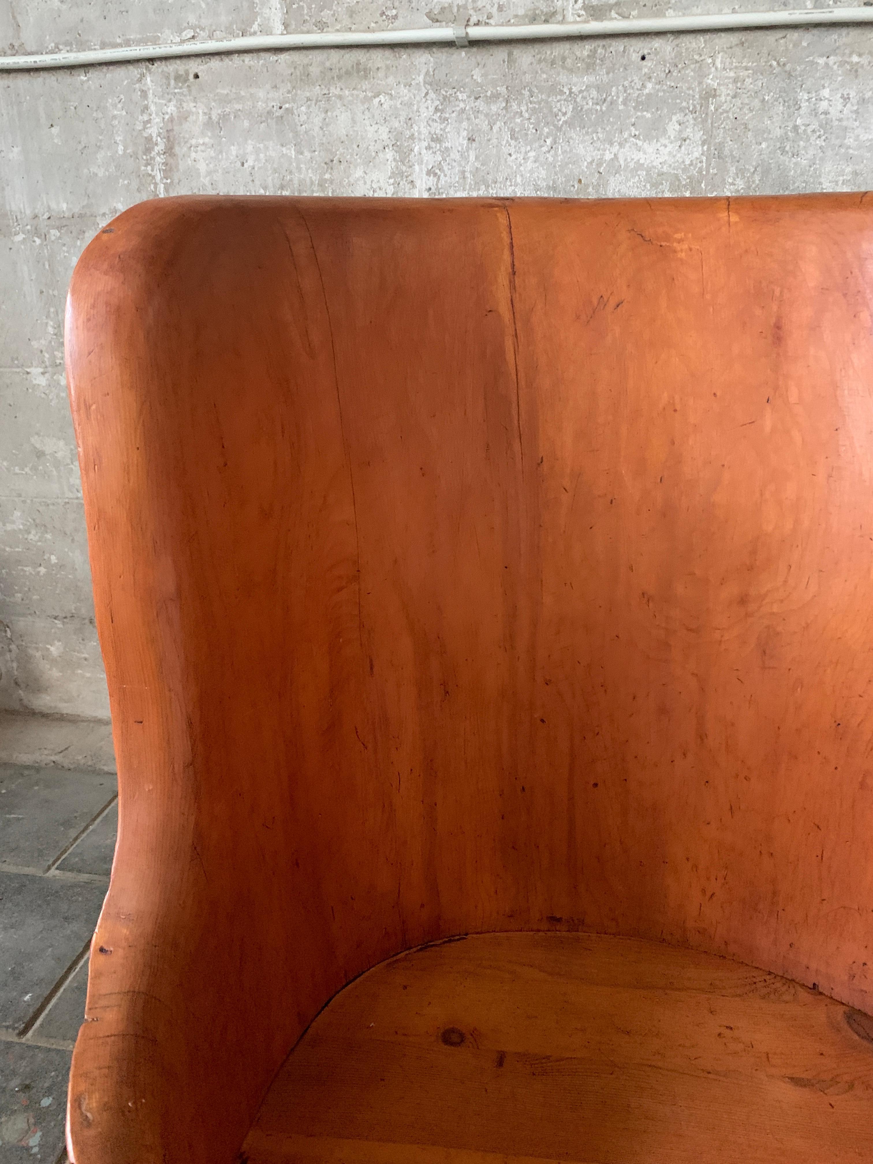 Intagliato a mano Sedia scandinava in legno di pino svedese 