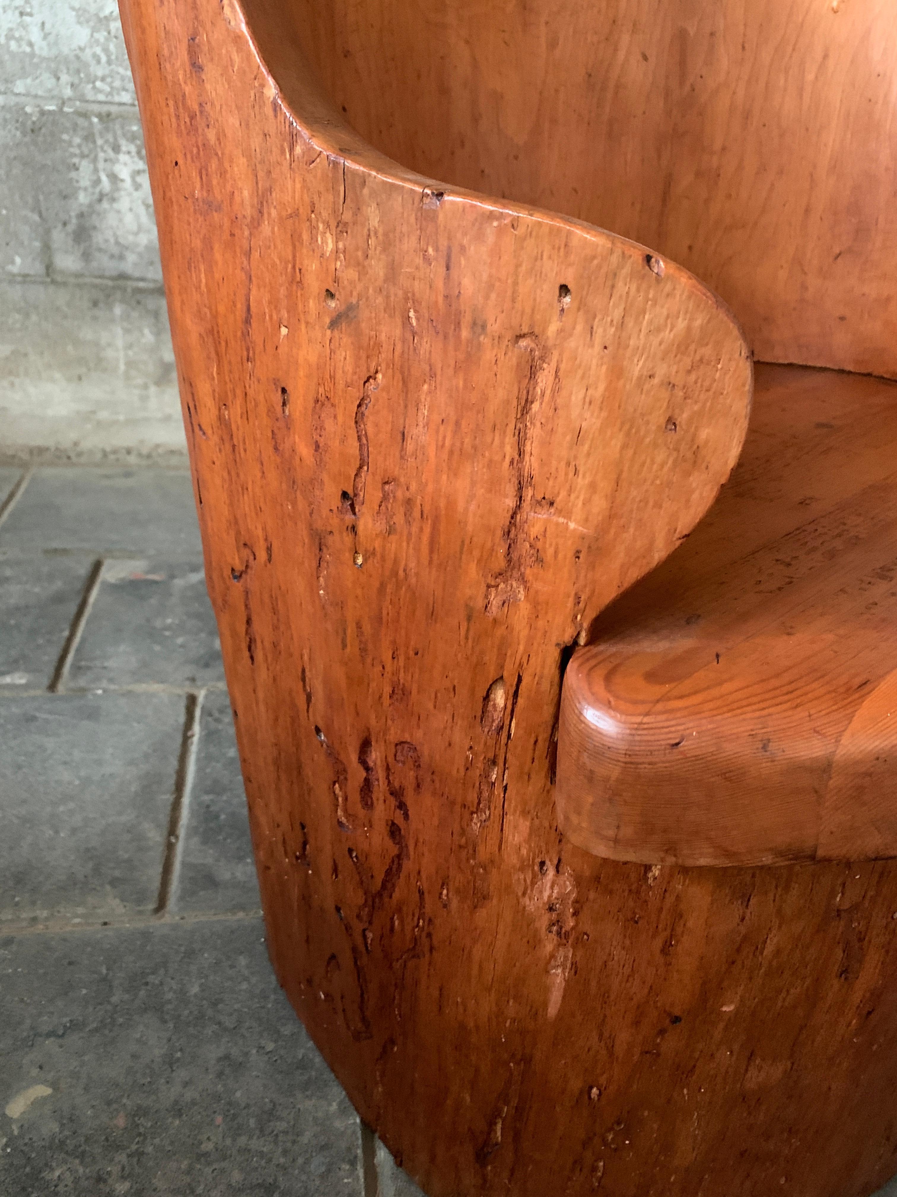 Fine XX secolo Sedia scandinava in legno di pino svedese 