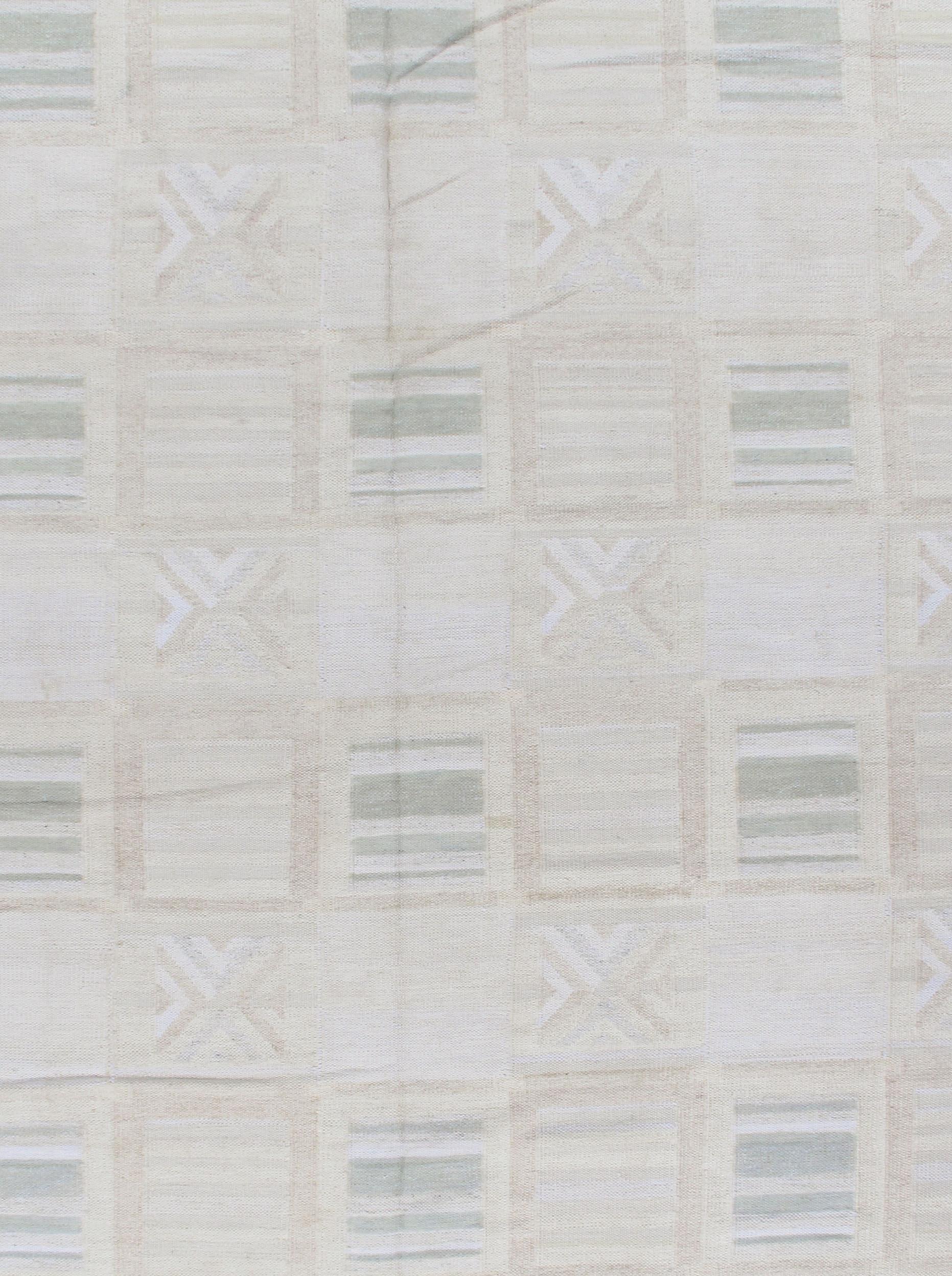 XXIe siècle et contemporain Tapis de collection déco scandinave de style suédois à tissage plat  11'7 x 14'9 en vente