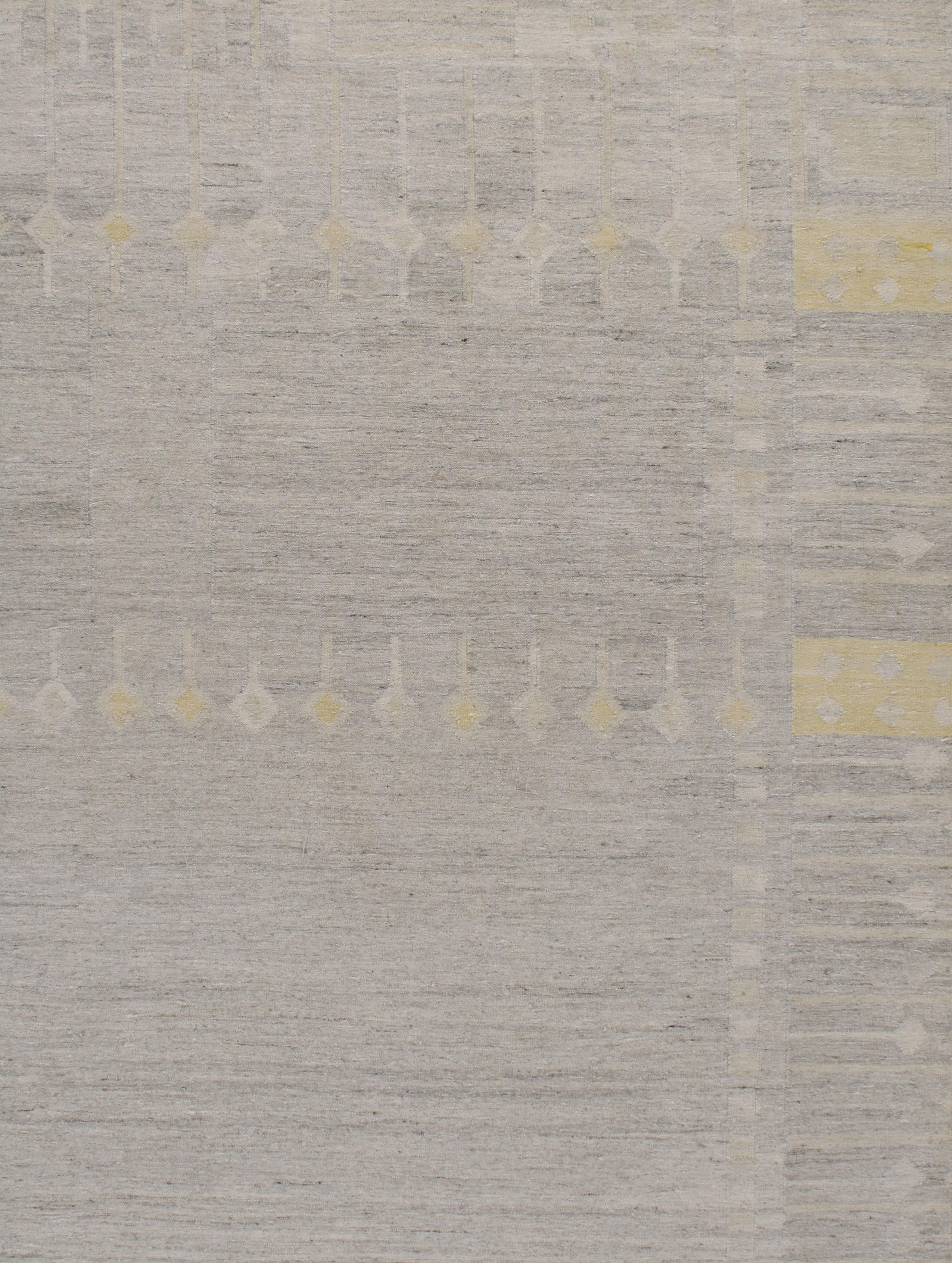 Tessuto a mano Tappeto Deco a trama piatta in stile scandinavo svedese 8' x 10' in vendita