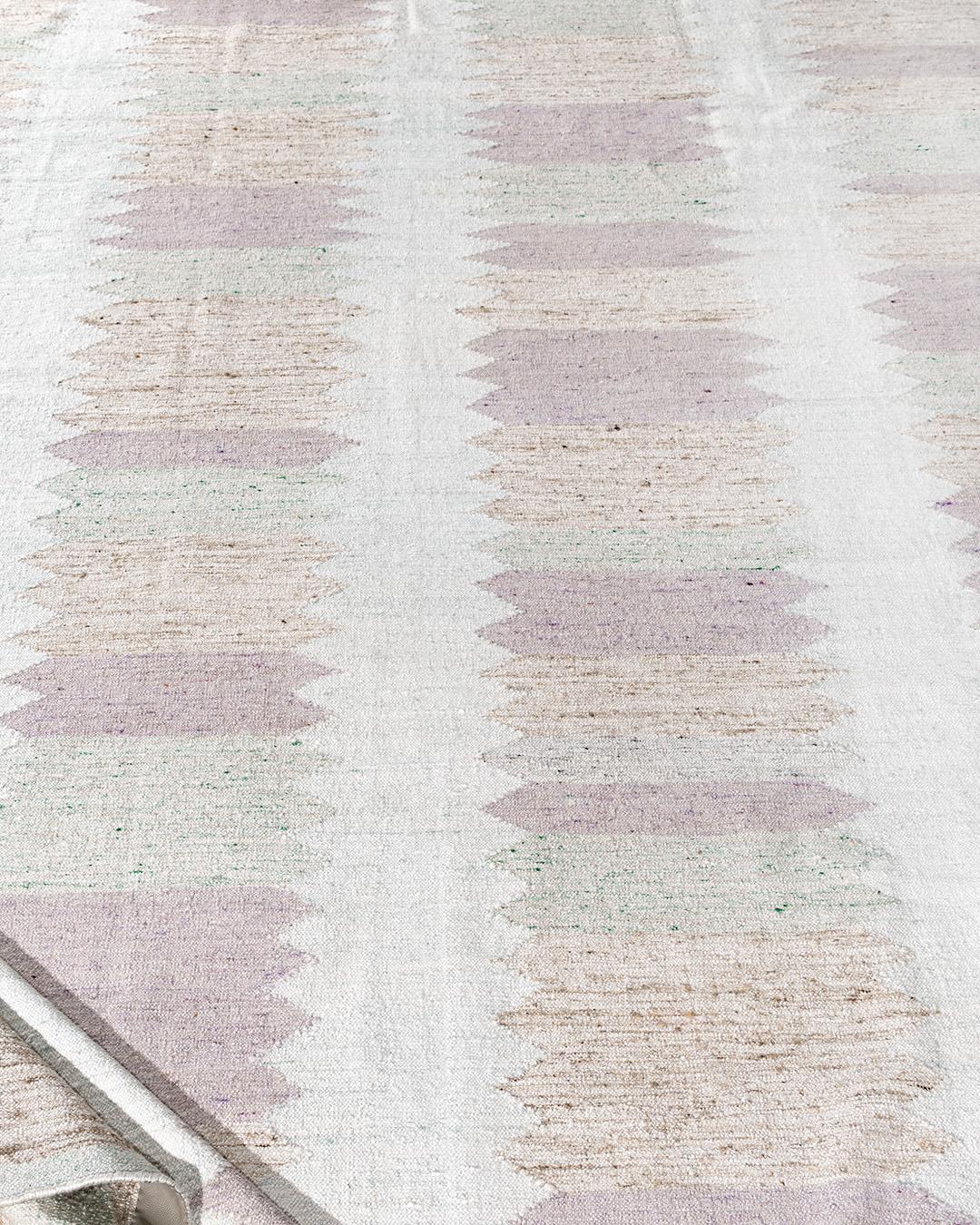 Laine Tapis déco scandinave de style suédois à tissage plat 8' x 10' en vente