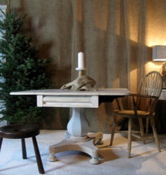 Scandinavian Table, 18th Century Table, Swedish Centre Table, Side Table Painted