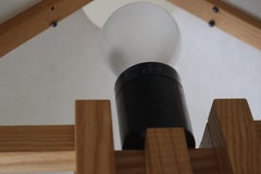 Lámpara de mesa escandinava de Domus, madera y papel, Alemania, años 80