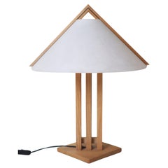 Scandinavian Table Lamp by Domus, Wood and Paper, Germany, 1980s