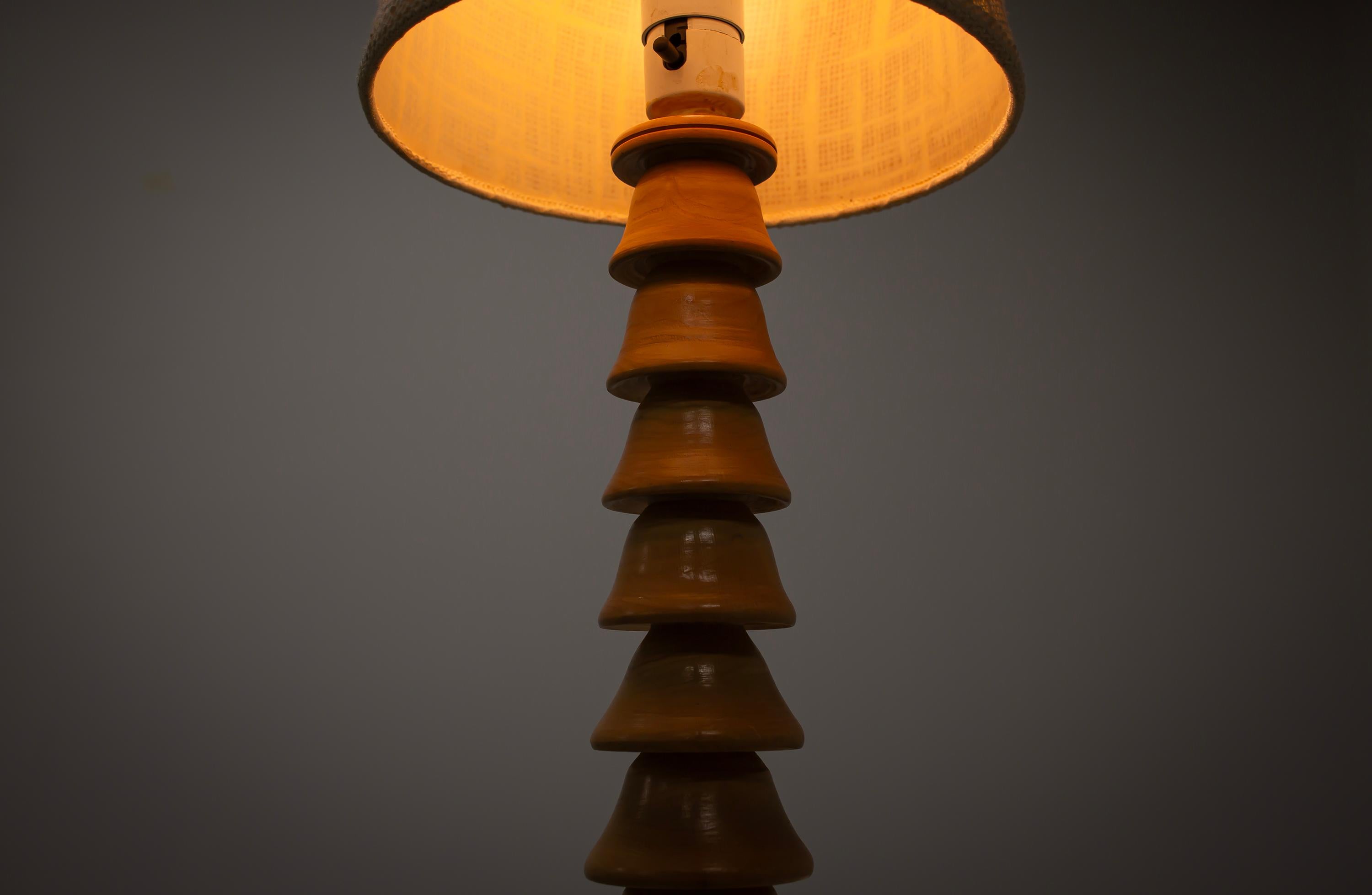 Scandinavian Table Lamp in Birch, 1970s For Sale 3
