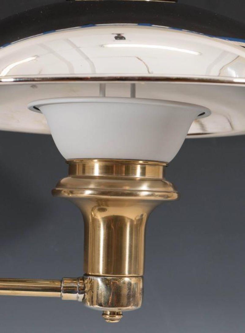 20th Century Scandinavian Table Lamp in Chromed Brass, 1940s