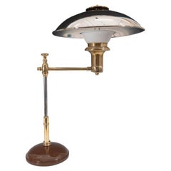 Retro Scandinavian Table Lamp in Chromed Brass, 1940s