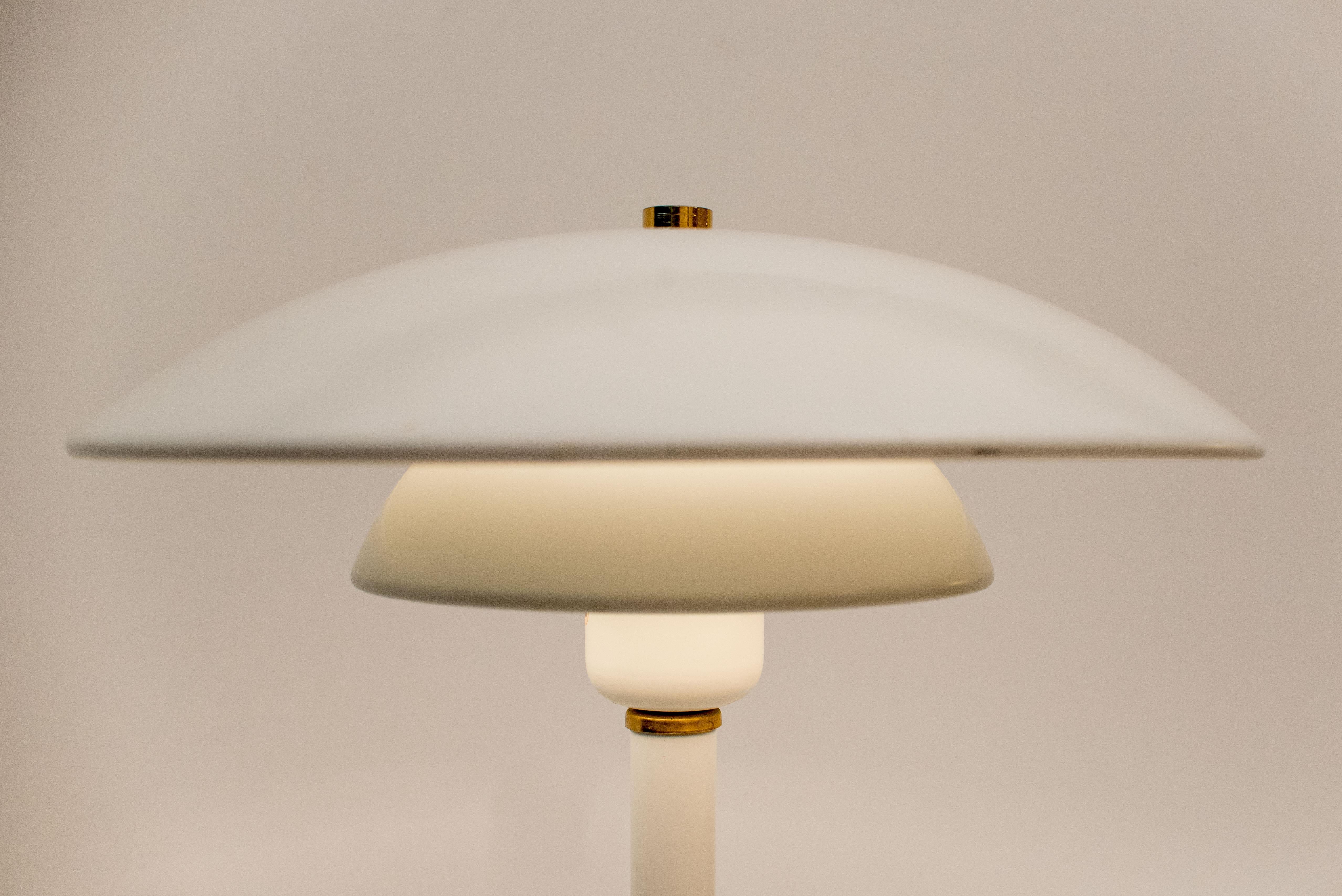 Scandinavian Modern Scandinavian Table Lamp in White Aluminum, 1968