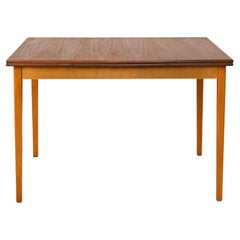 Vintage Scandinavian Table with Pull-Out Planks