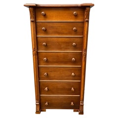 Scandinavian Tall and Narrow 7 Drawers Chest in Mahogany