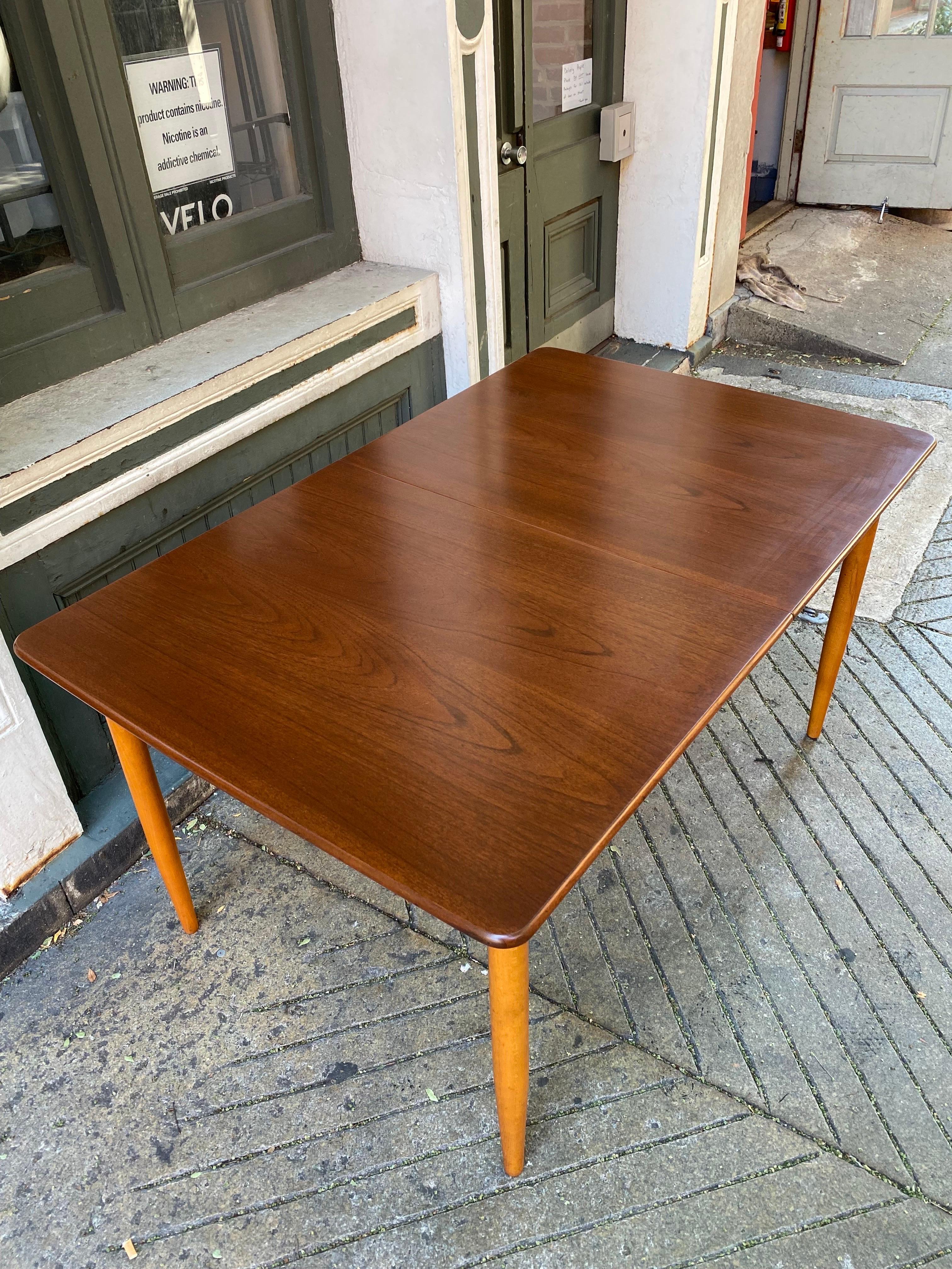 Swedish Scandinavian Teak and Birch Dining Table