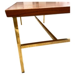 Scandinavian teak and brass coffee table
