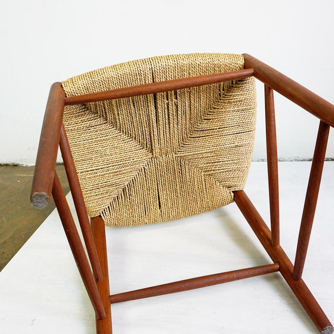 Scandinavian Teak and Cane Dining Chair by Peter Hvidt for Soborg, Denmark For Sale 4