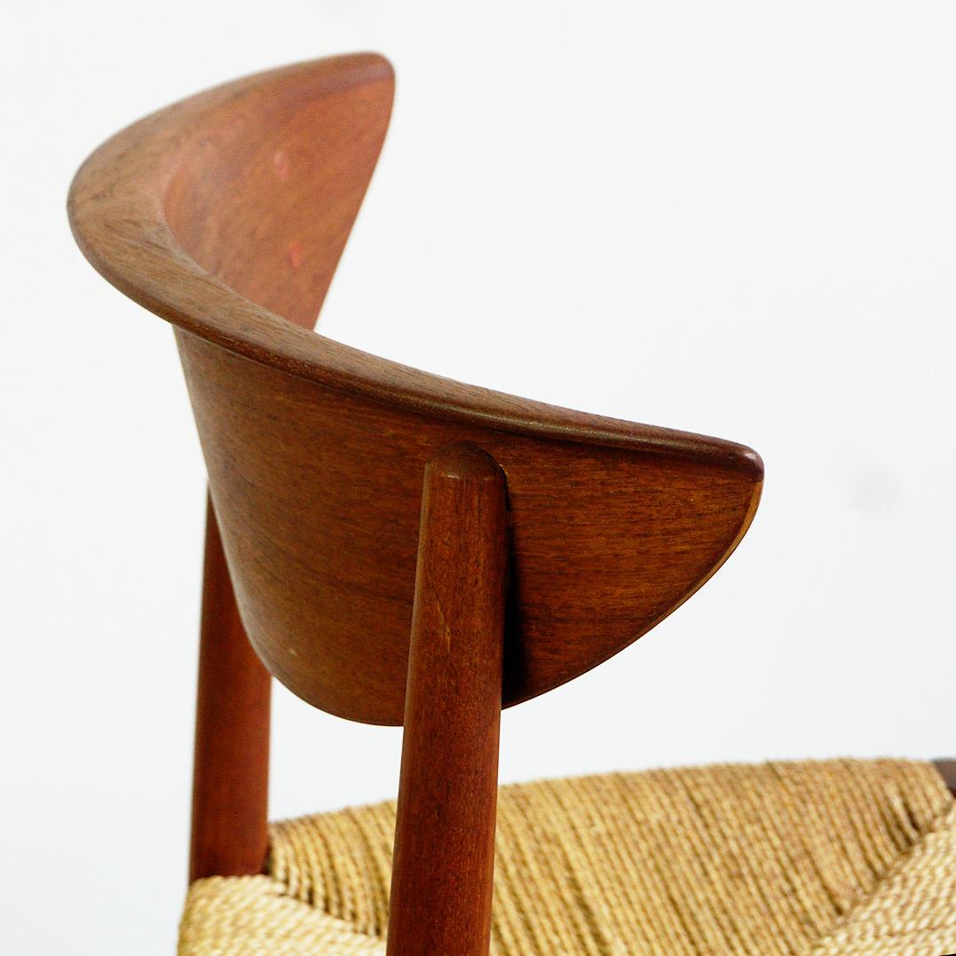 Danish Scandinavian Teak and Cane Dining Chair by Peter Hvidt for Soborg, Denmark For Sale