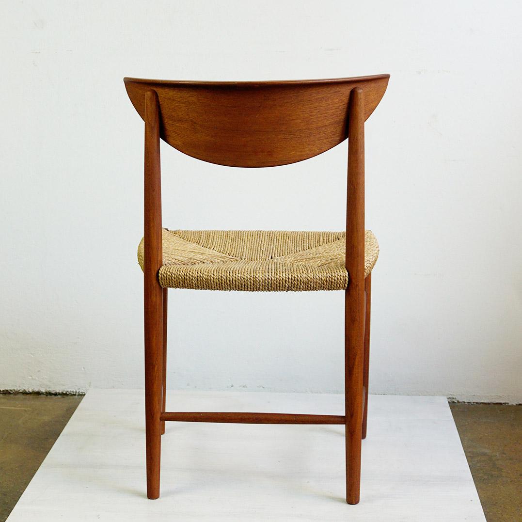 Mid-20th Century Scandinavian Teak and Cane Dining Chair by Peter Hvidt for Soborg, Denmark For Sale
