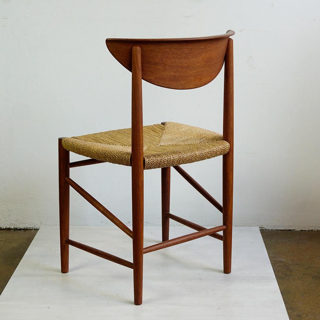 Scandinavian Teak and Cane Dining Chair by Peter Hvidt for Soborg, Denmark For Sale 2