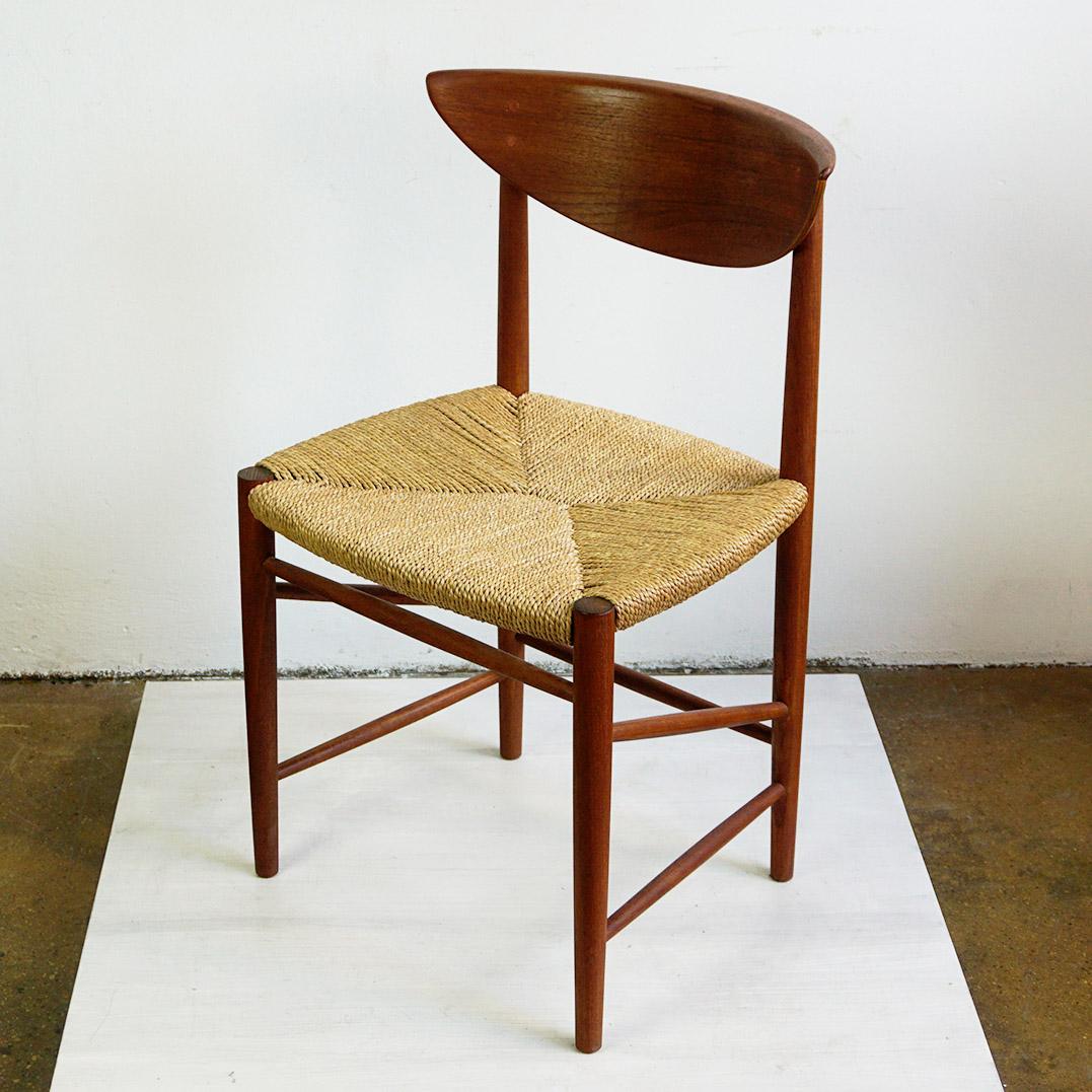 Scandinavian Teak and Cane Dining Chair by Peter Hvidt for Soborg, Denmark For Sale 3