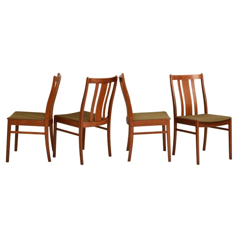 Scandinavian Teak and Fabric Chairs For Sale at 1stDibs