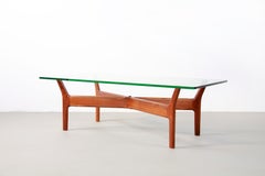 Scandinavian Teak and Glass Coffee Table by Alf Svensson for Bra Bohag Sweden