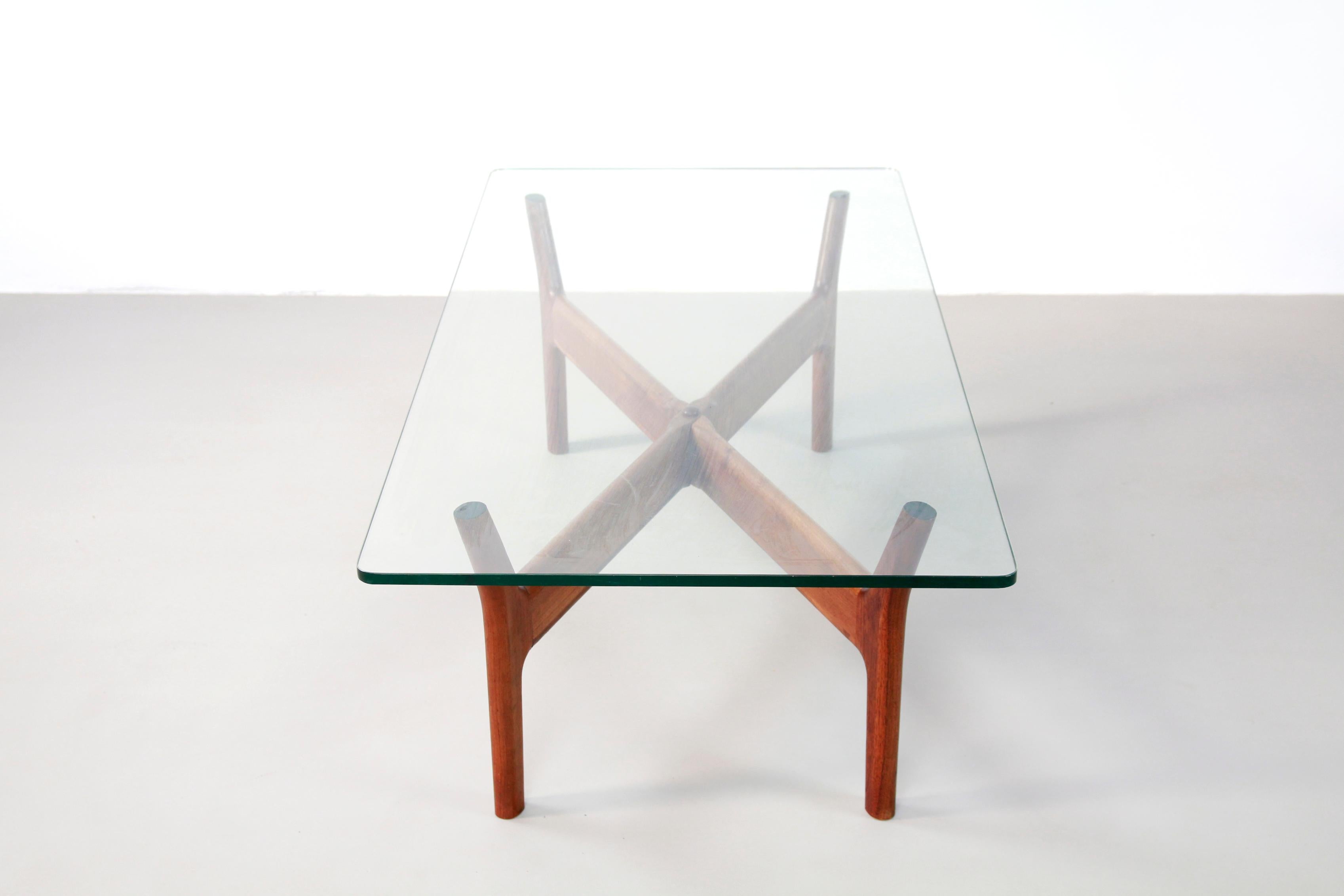 Danish Scandinavian Teak and Glass Coffee Table by Alf Svensson for Bra Bohag Sweden