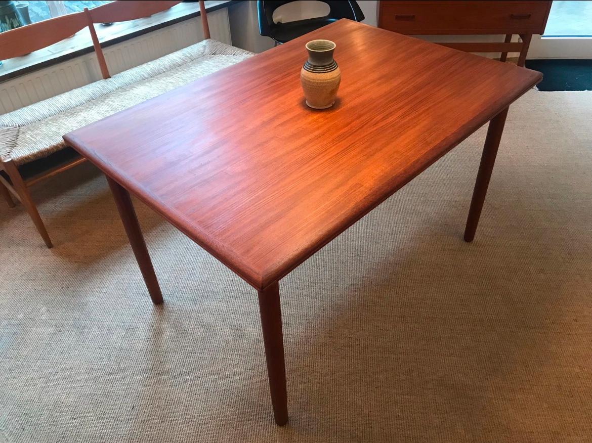 Mid-20th Century Scandinavian Teak and Rosewood Dining Table Niels Otto with Extensions Danish