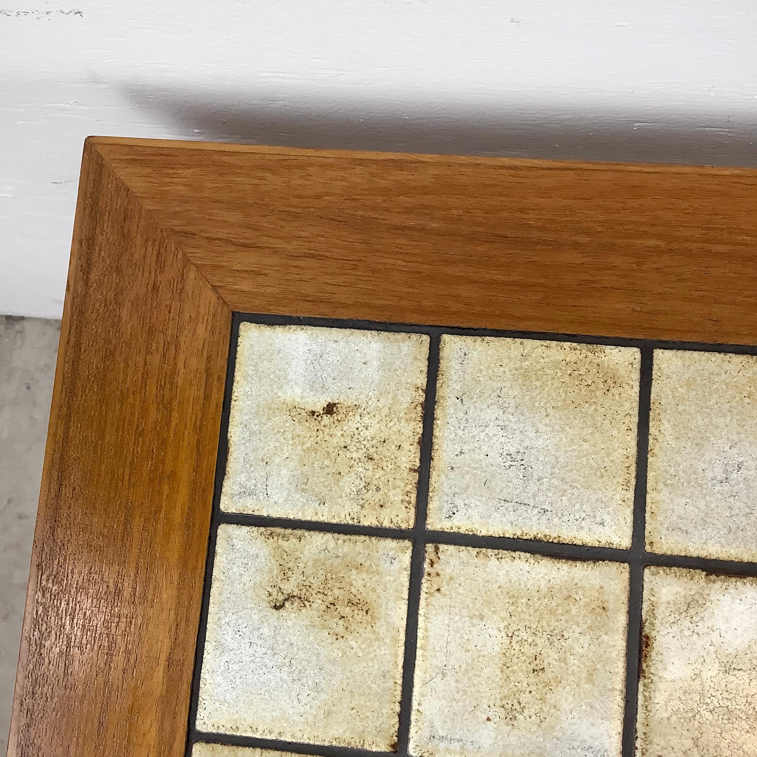 Scandinavian Teak and Tile Console Table 7