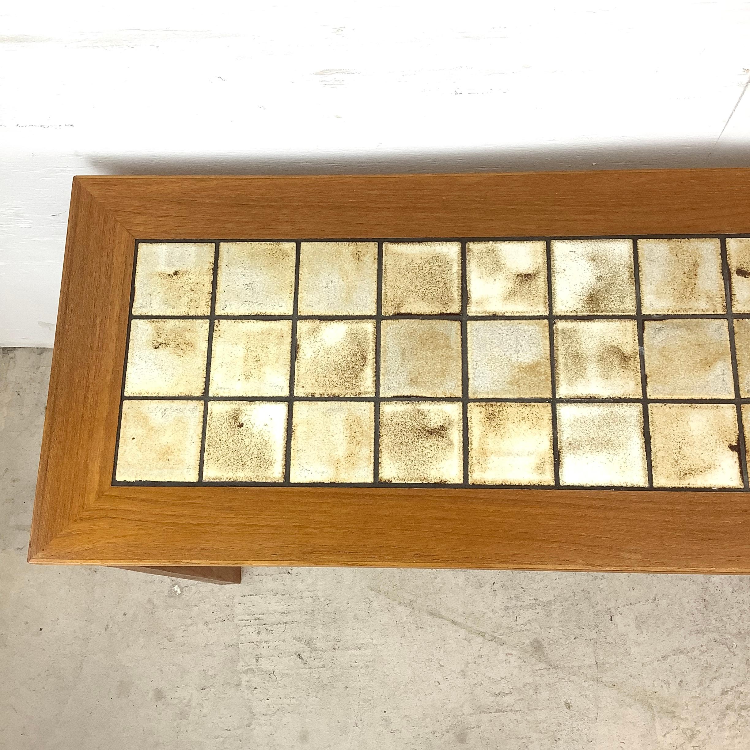 Scandinavian Modern Scandinavian Teak and Tile Console Table