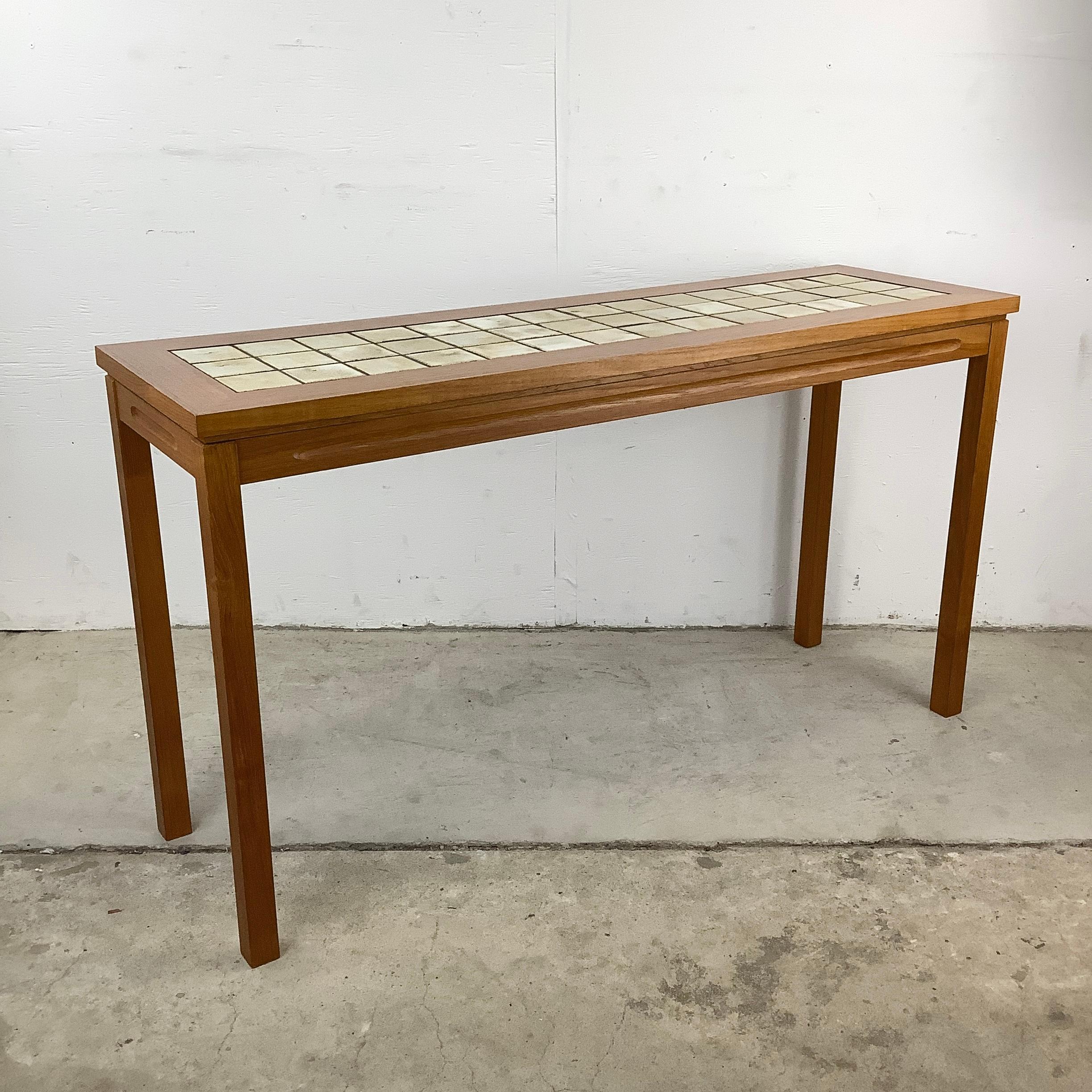 Other Scandinavian Teak and Tile Console Table