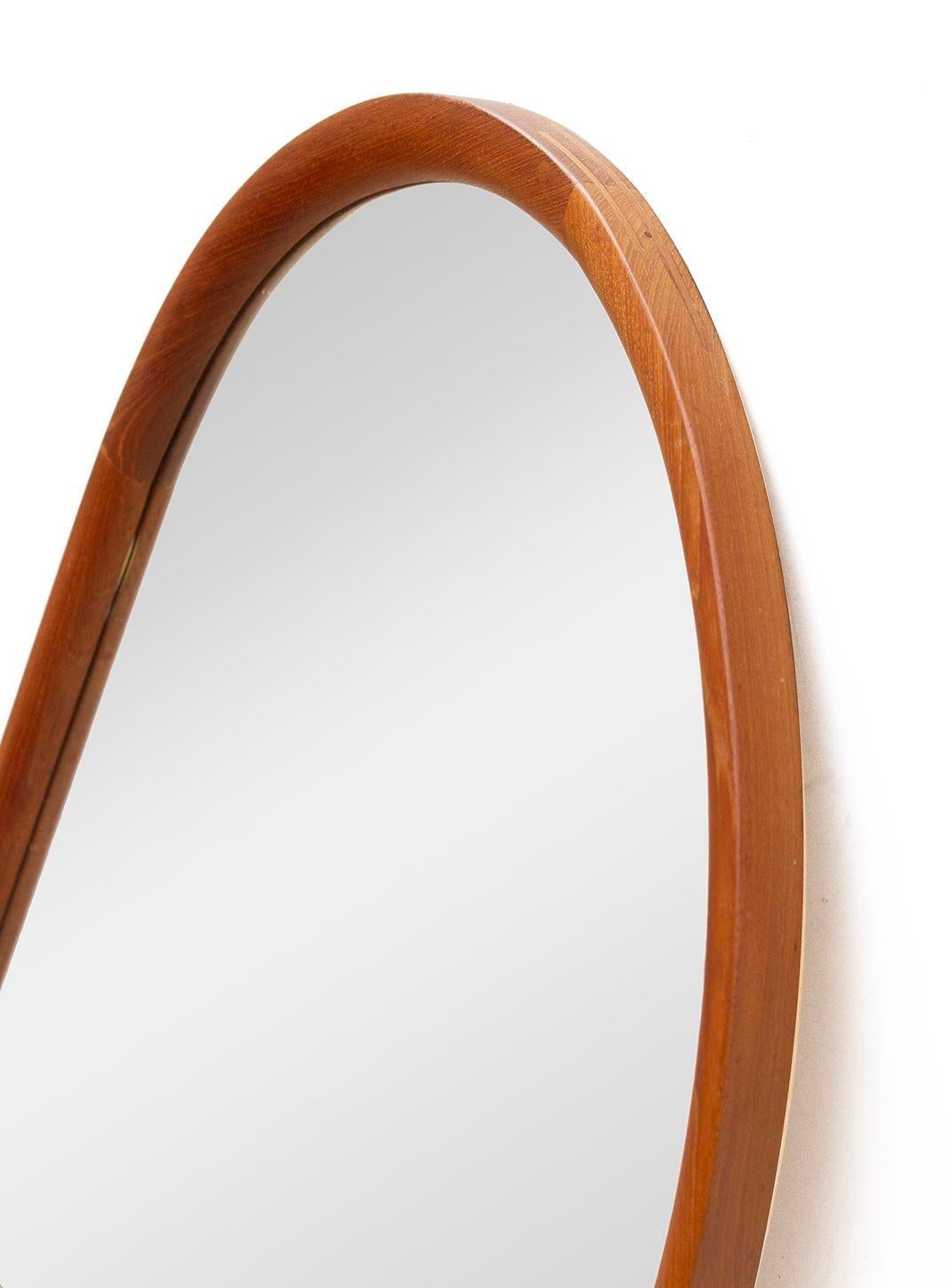 Danish Scandinavian Teak Arched Mirror For Sale