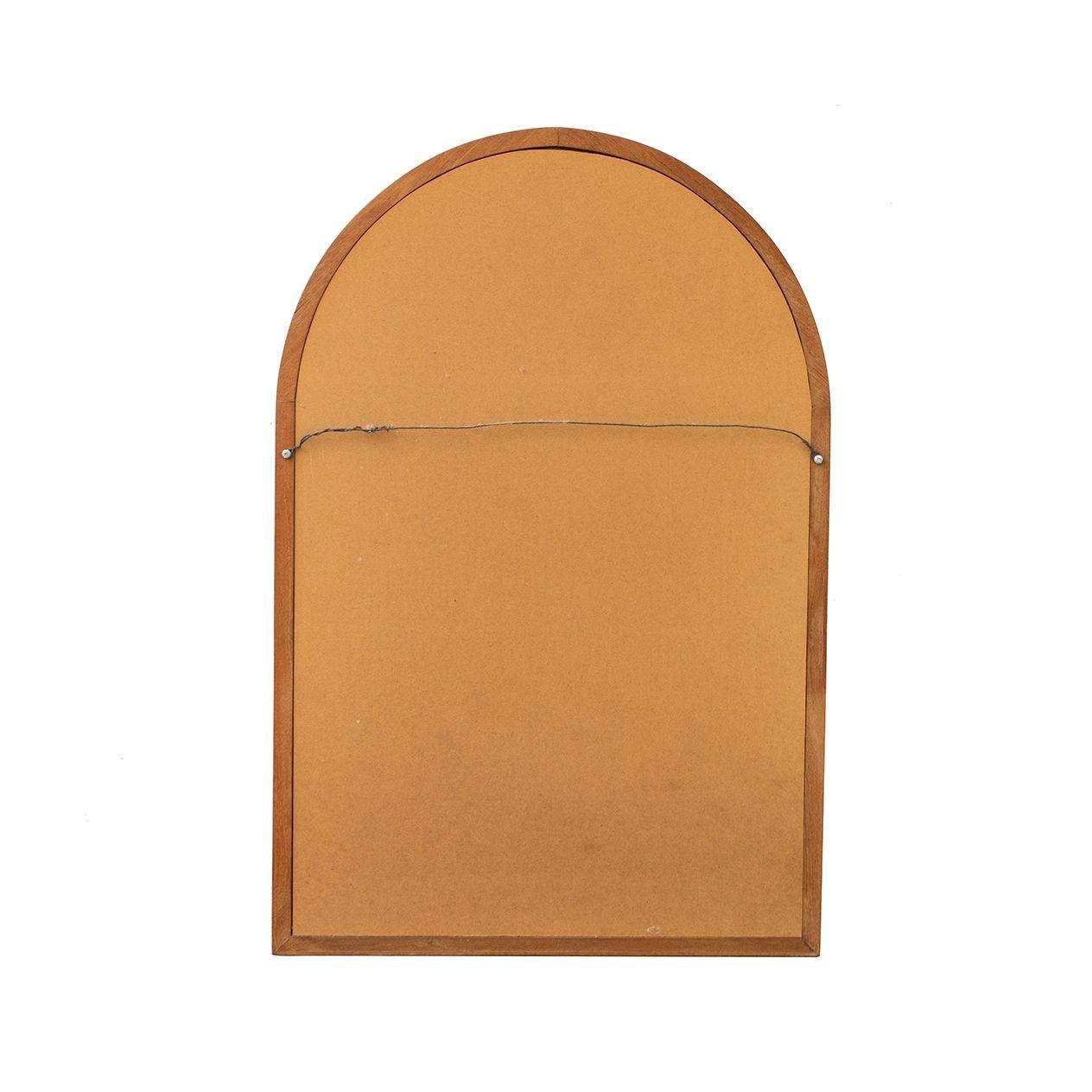Scandinavian Teak Arched Mirror For Sale 2
