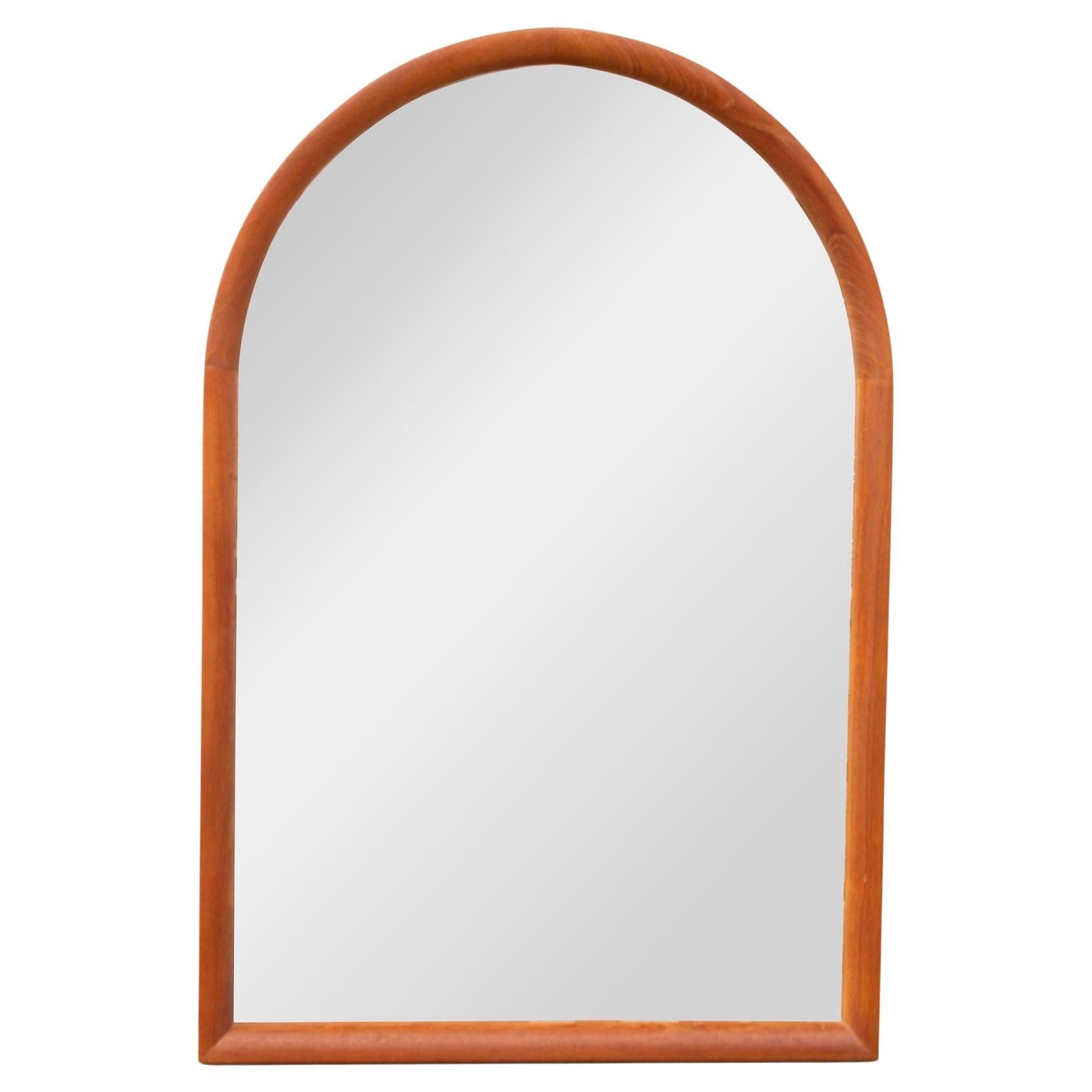 Scandinavian Teak Arched Mirror For Sale