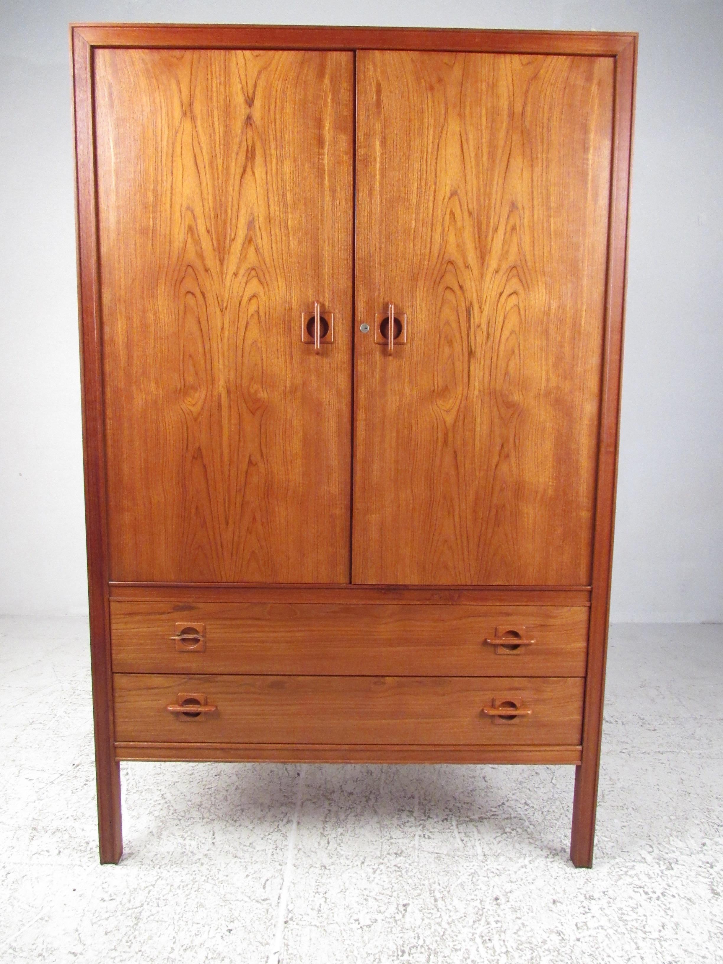 Scandinavian Modern Scandinavian Teak Armoire by J Clausen for Brande Mobelfabrik