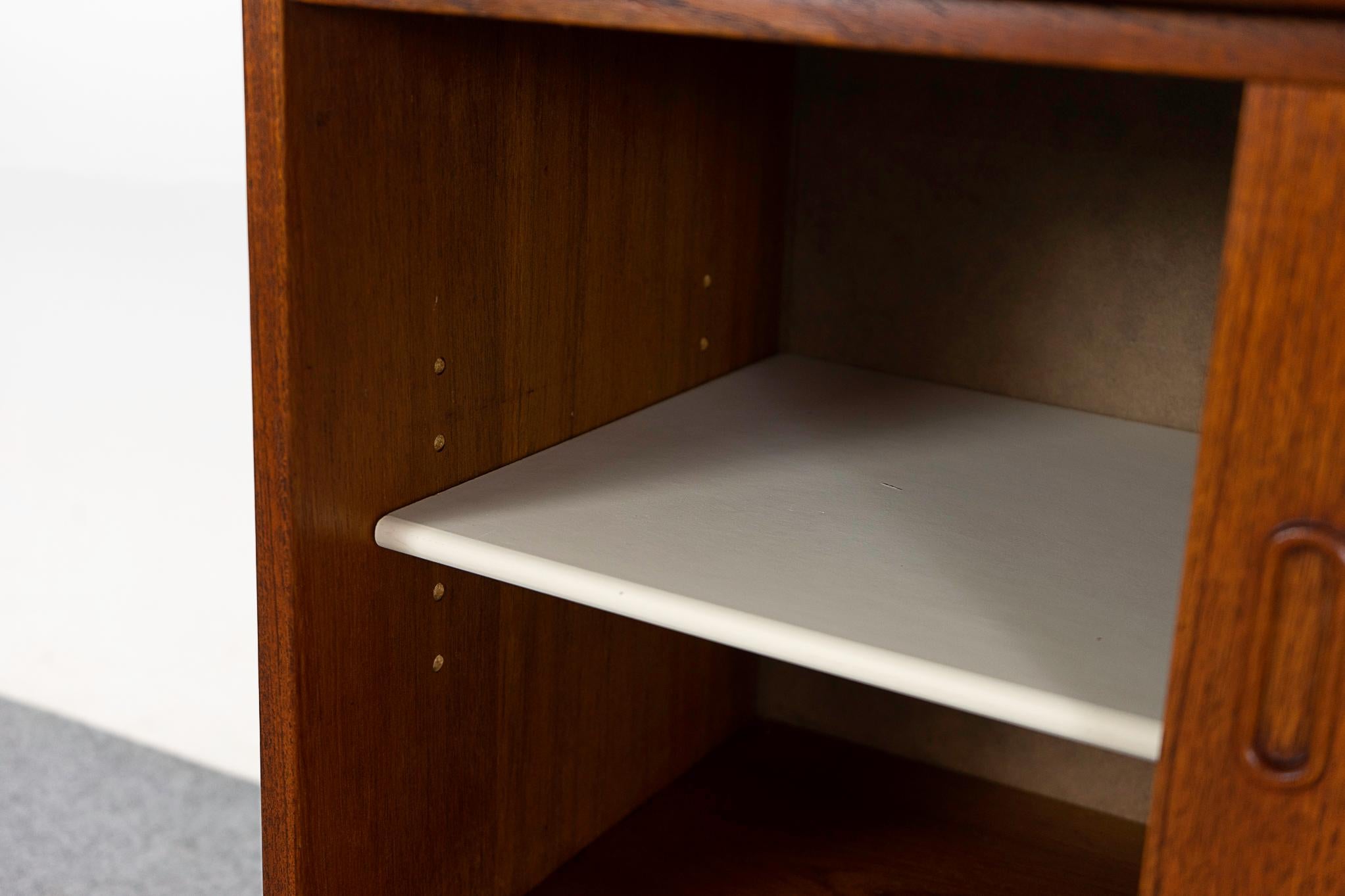 Veneer Scandinavian Teak Bookcase Cabinet with Desk For Sale