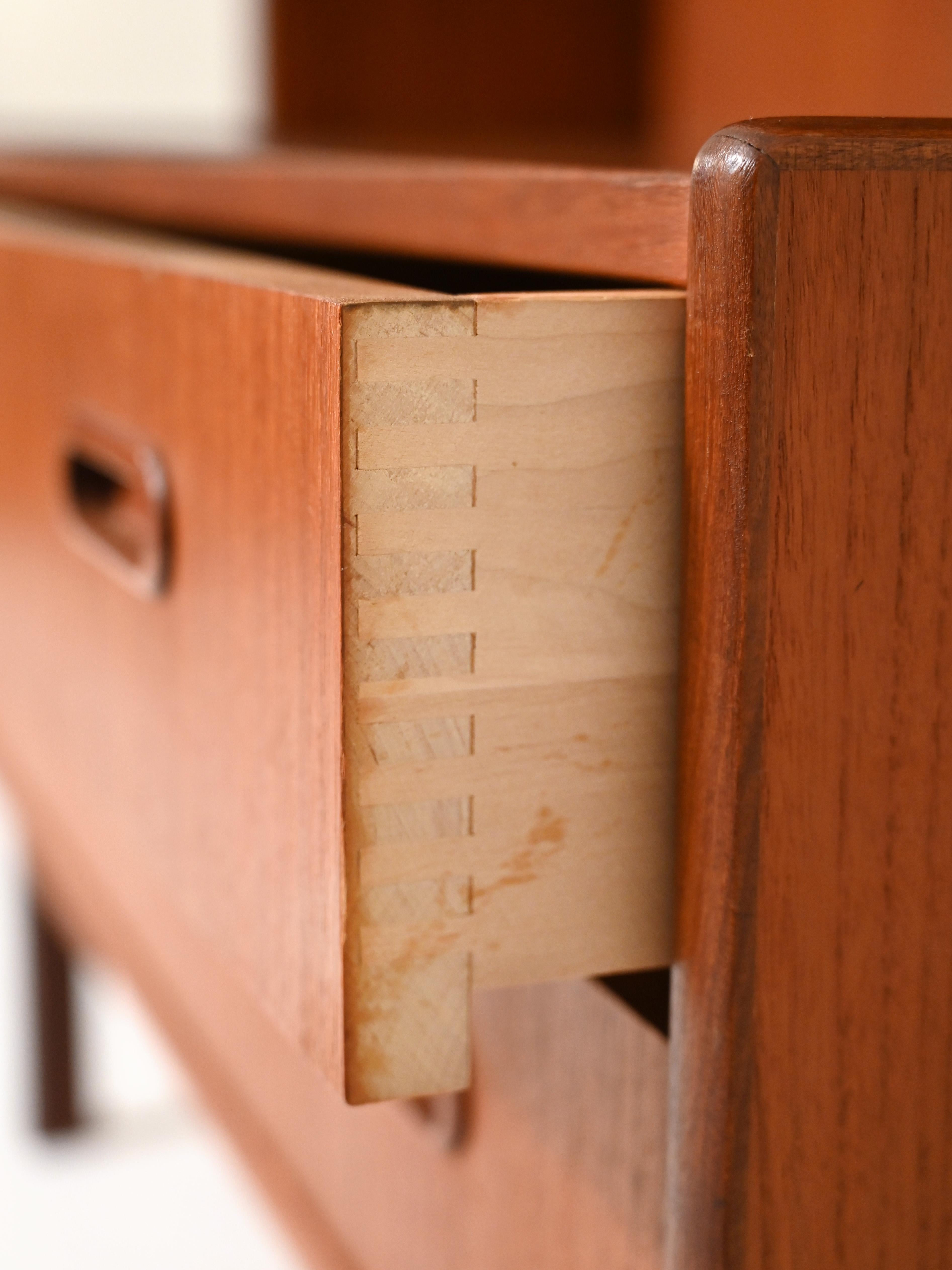 Scandinavian Teak Bookcase with Drawers 2