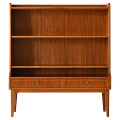 Retro Scandinavian teak bookcase with drawers