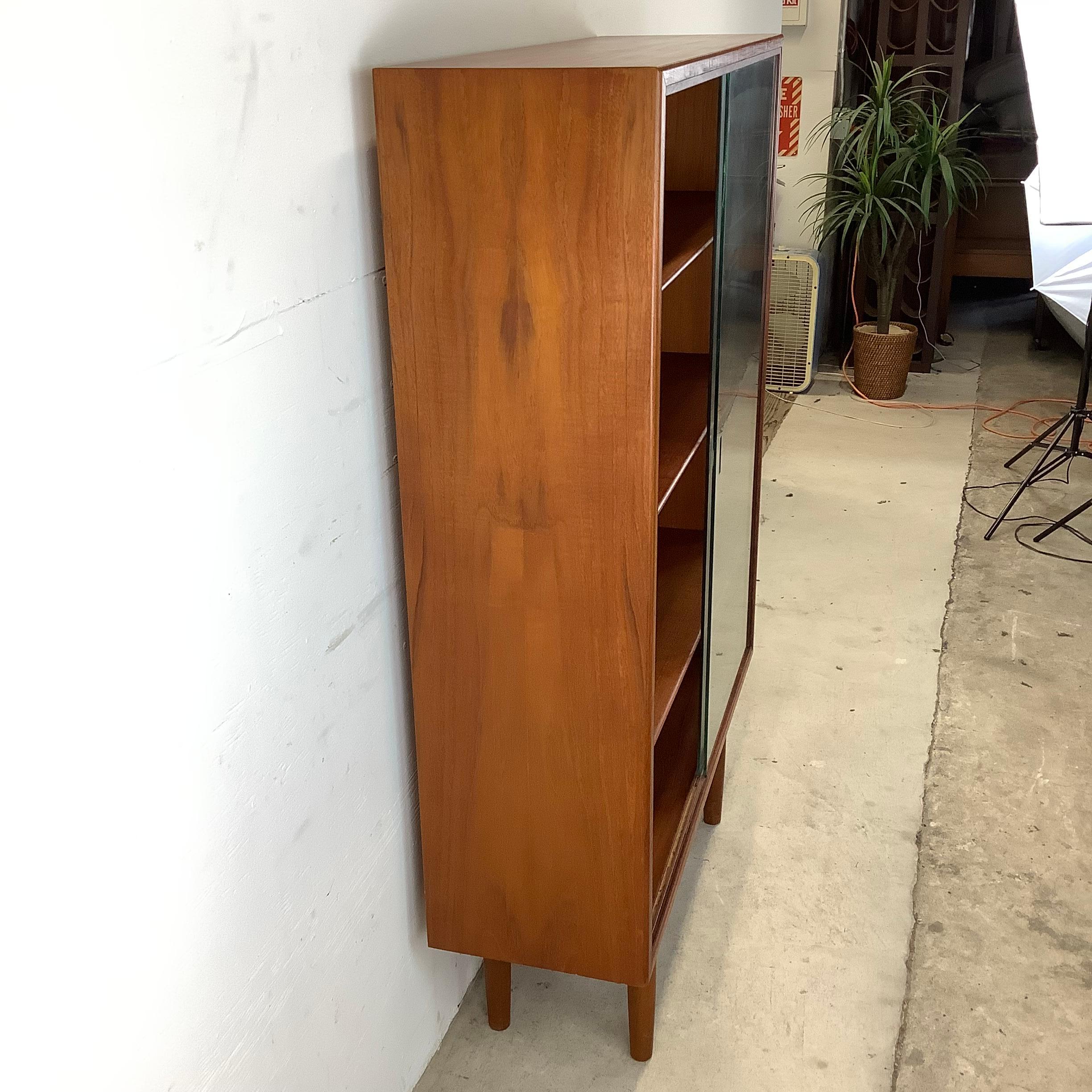 20th Century Scandinavian Teak Bookcase With Glass Doors by Børge Mogenson For Sale