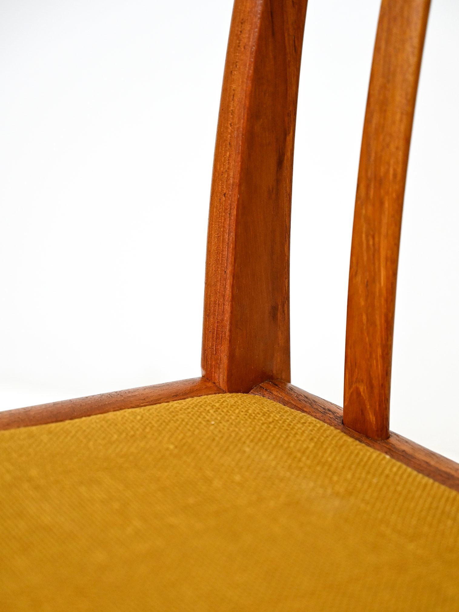 Scandinavian Teak Chairs with Upholstered Seat For Sale 2