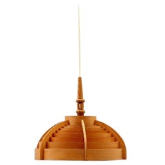 Scandinavian Teak Chandelier 1960 Attributed Poulsen