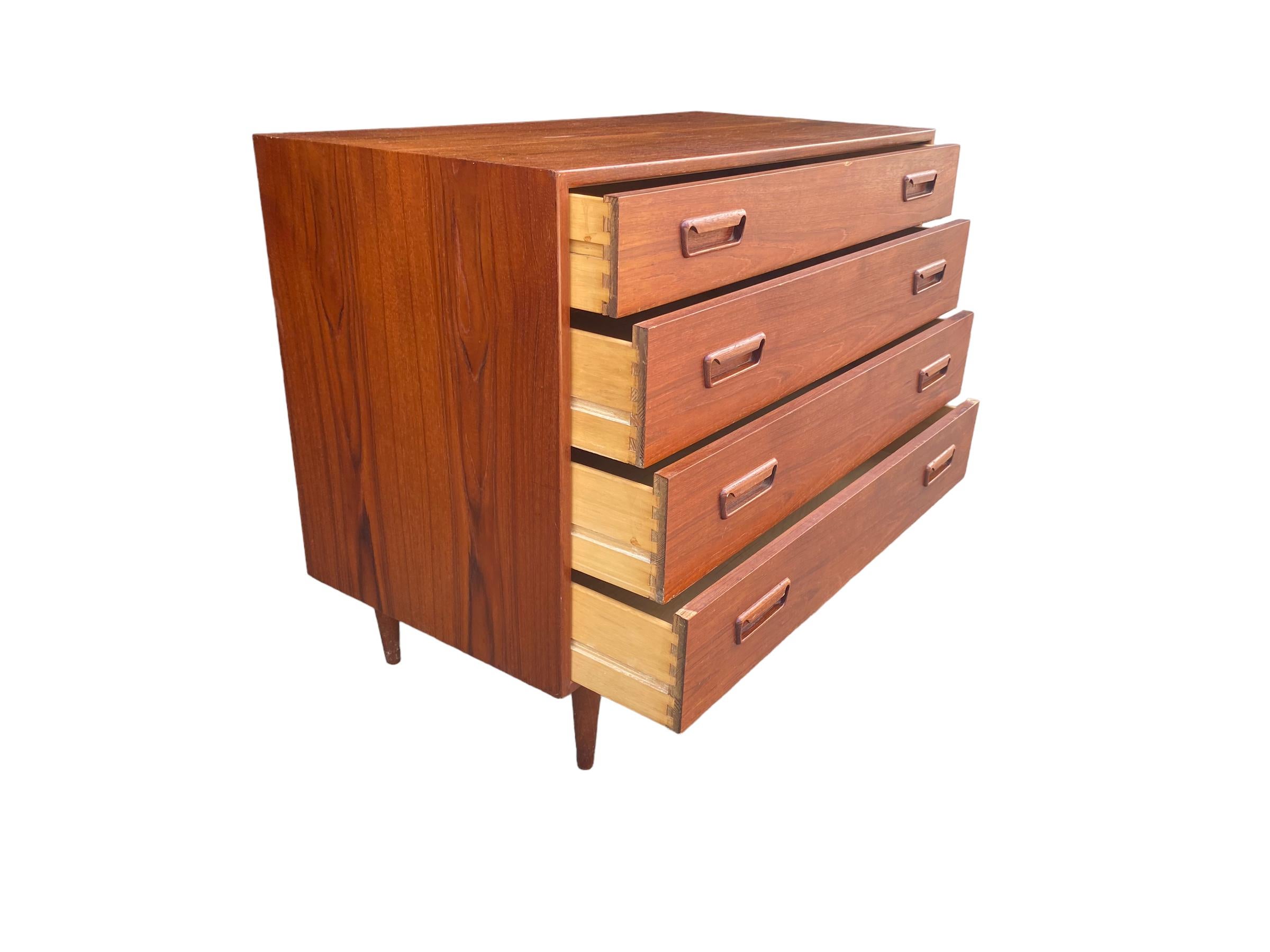 Scandinavian Teak Chest of Drawers In Good Condition In Brooklyn, NY