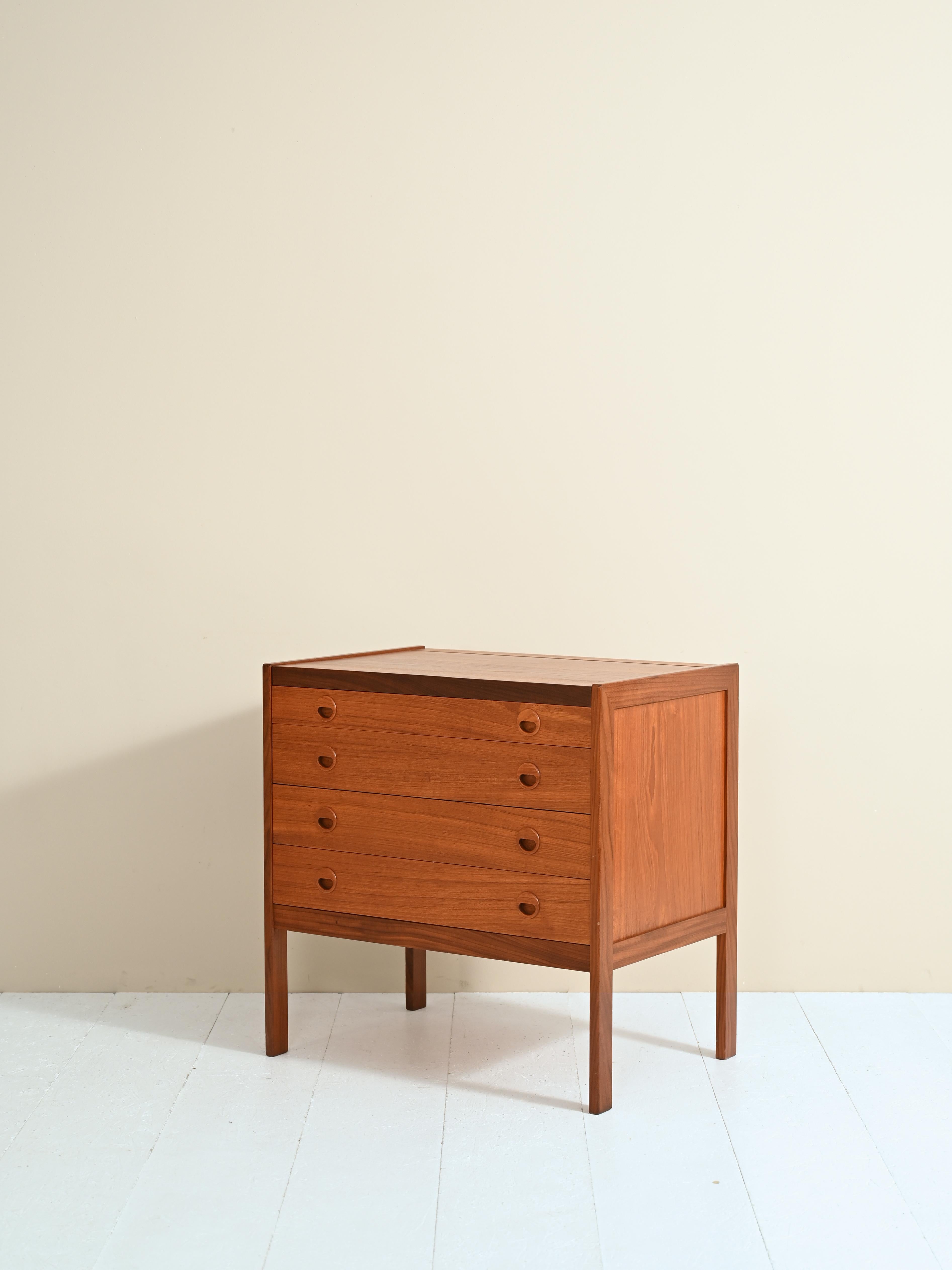 Mid-20th Century Scandinavian teak chest of drawers with dressing table and mirror