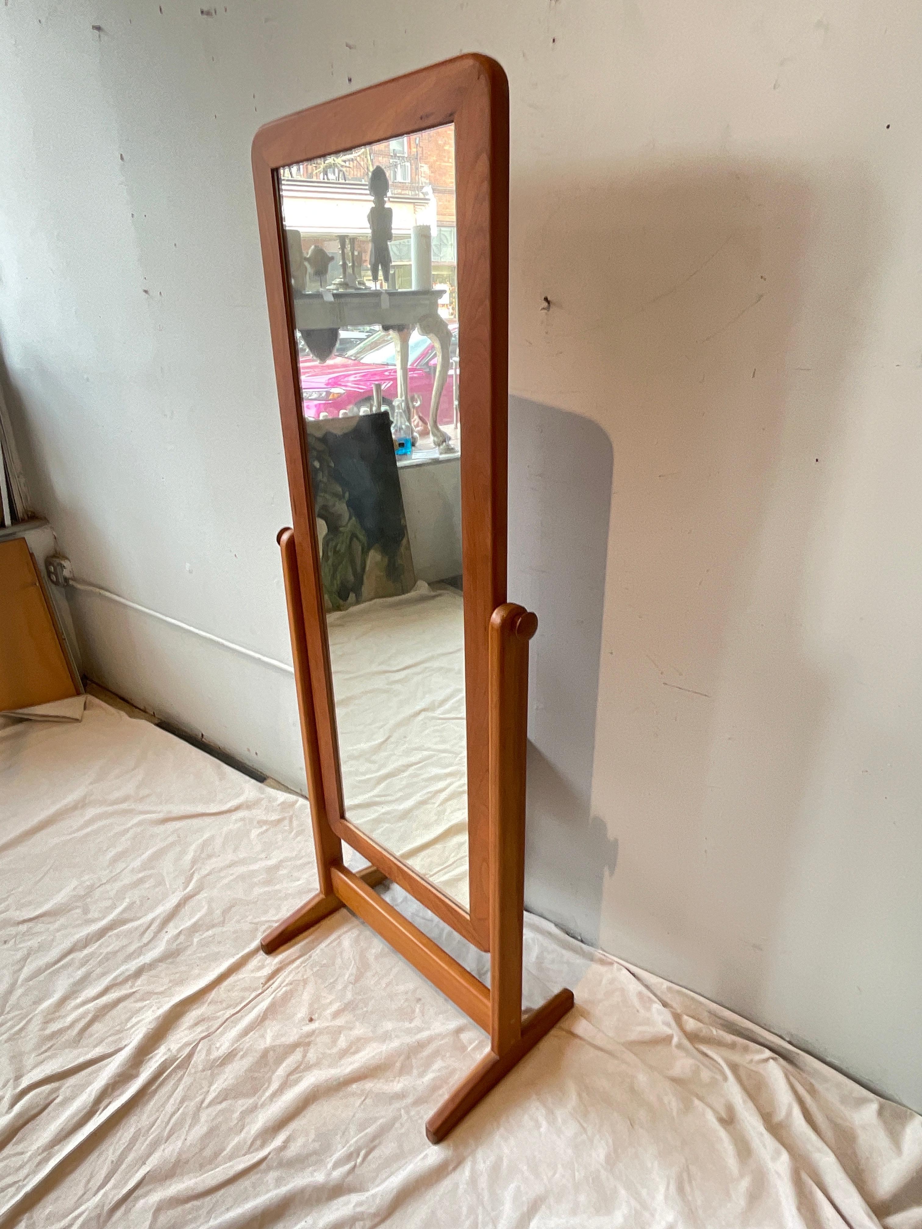 Scandinavian Teak Cheval  Mirror With Finished Back im Angebot 1