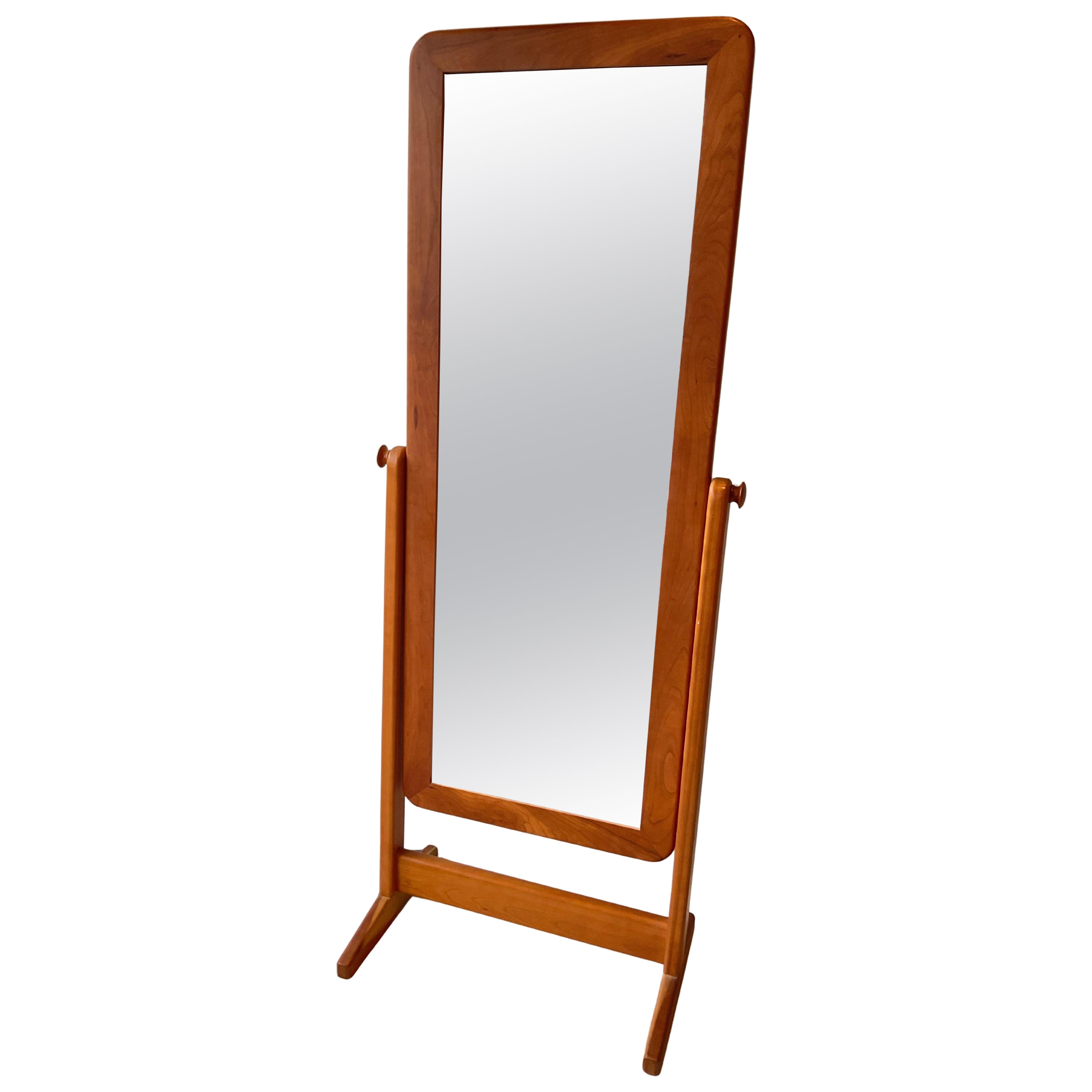 Scandinavian Teak Cheval  Mirror With Finished Back