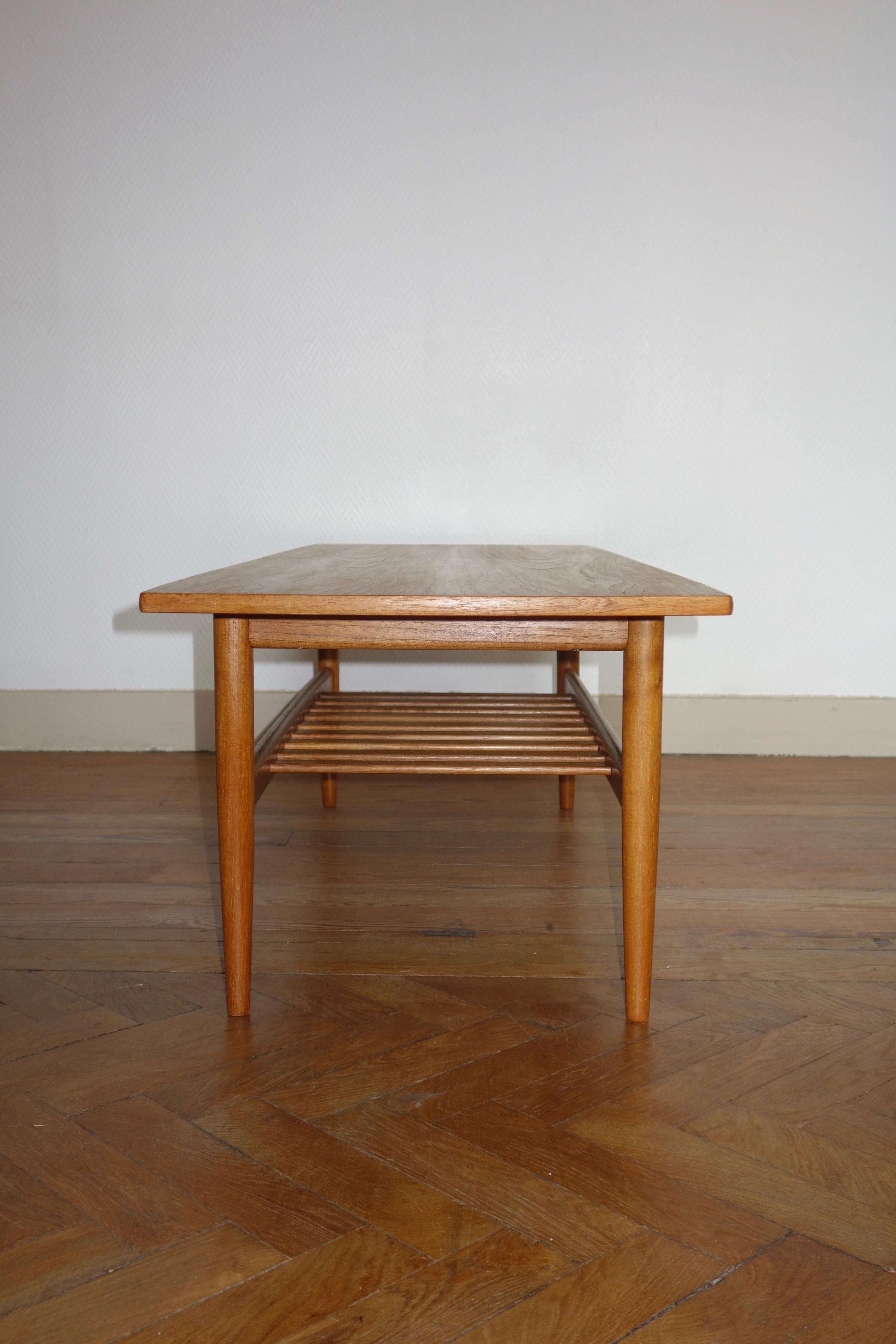 Scandinavian Modern Scandinavian Teak Coffee Table by Samcom, 1960s For Sale